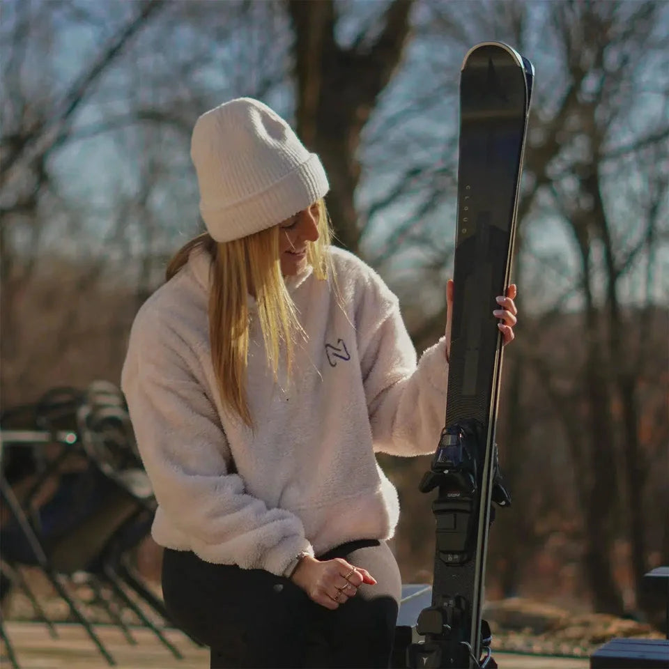 Women with a Sherpa Half Zip Pullover