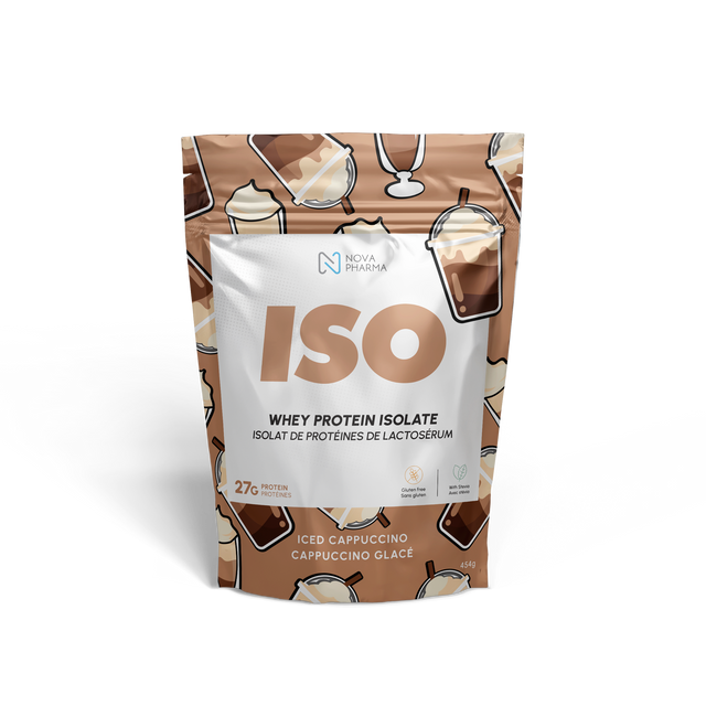 Whey protein isolate iced cappuccino by Nova Pharma