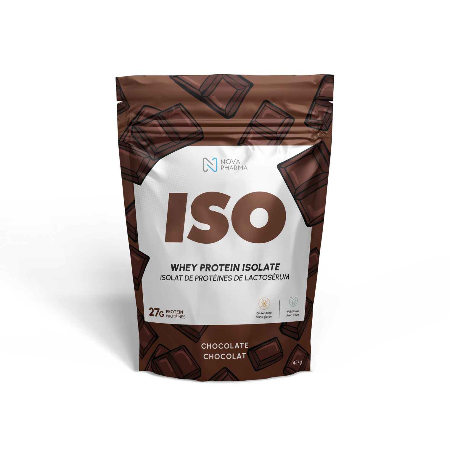 Whey protein isolate dark chocolate by Nova Pharma