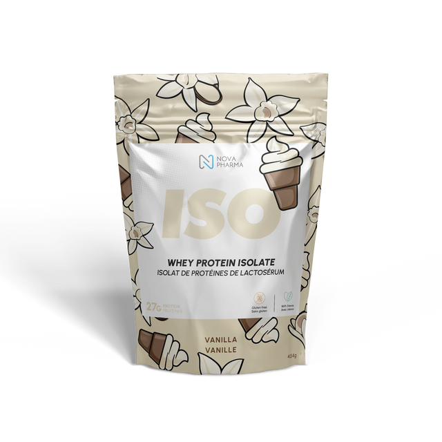 Whey protein isolate vanilla by Nova Pharma