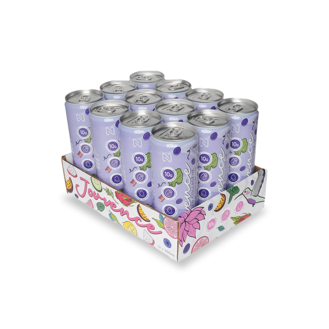 Jouvence 12 pack grape and rhubarb, ready to drink marine collagen by Nova Pharma