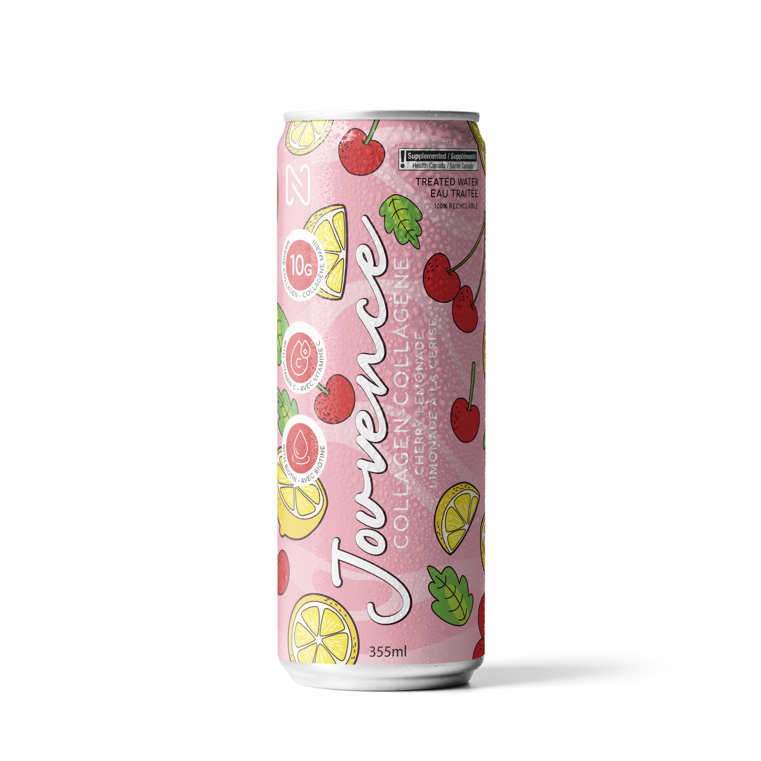 Jouvence, ready-to-drink marine collagen cherry lemonade by Nova Pharma.
