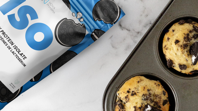Protein muffins with cookies and cream iso protein by Nova Pharma