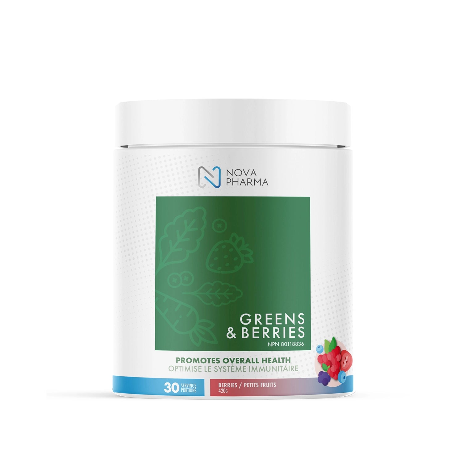 Nova Pharma - Greens & Berries, 30 Servings - Nova Pharma