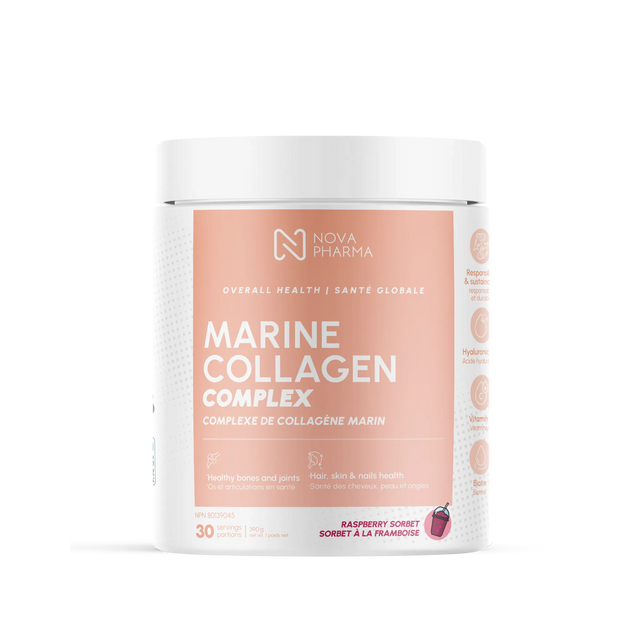 Complexe de collagène marin avec acide hyaluronique, vitamine C et biotine - 30 portions