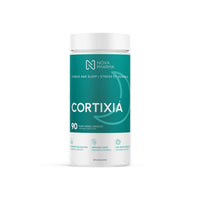 Cortixia, stress and sleep supplement container by Nova Pharma.
