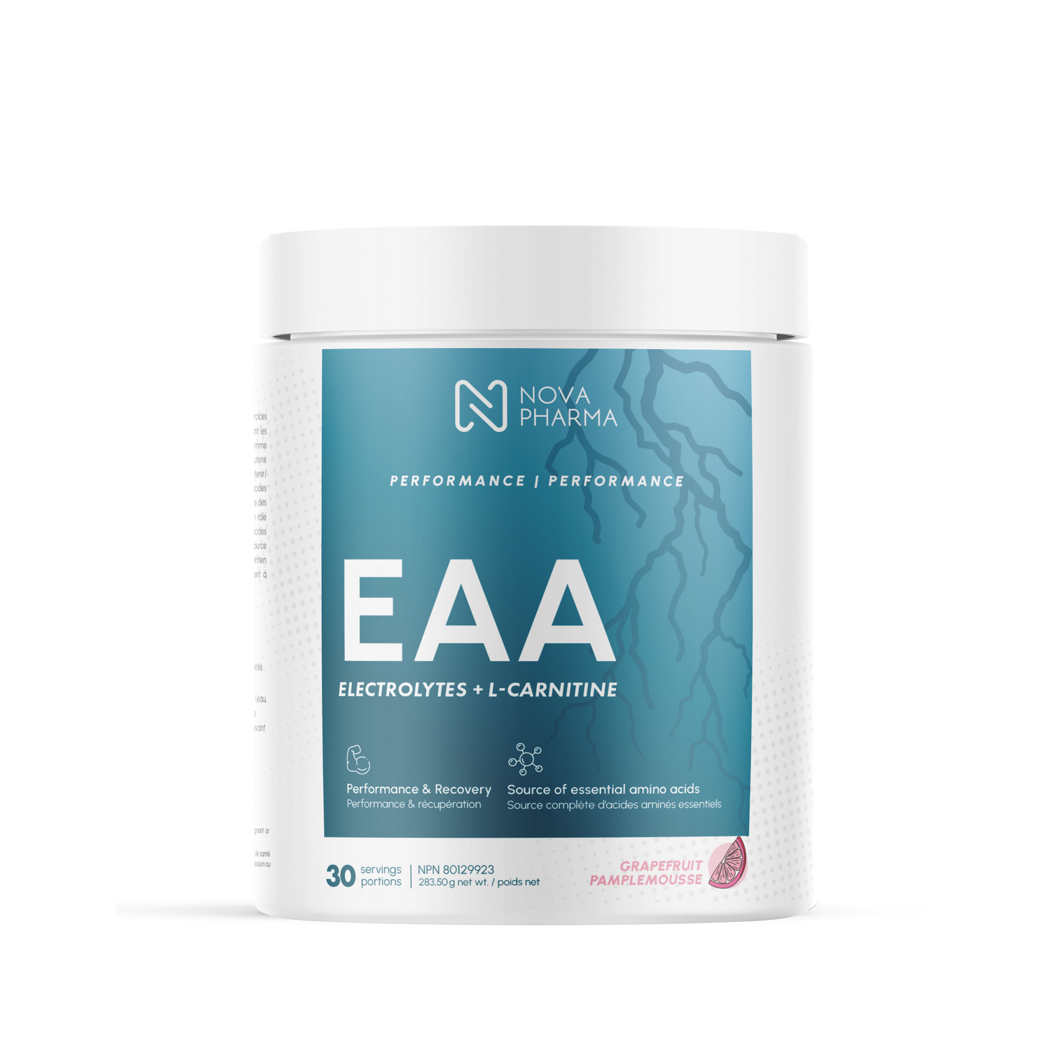 Nova Pharma EAA supplement container grapefruit flavor
