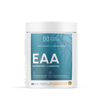 Nova Pharma EAA supplement container peach-mango lemonade flavor