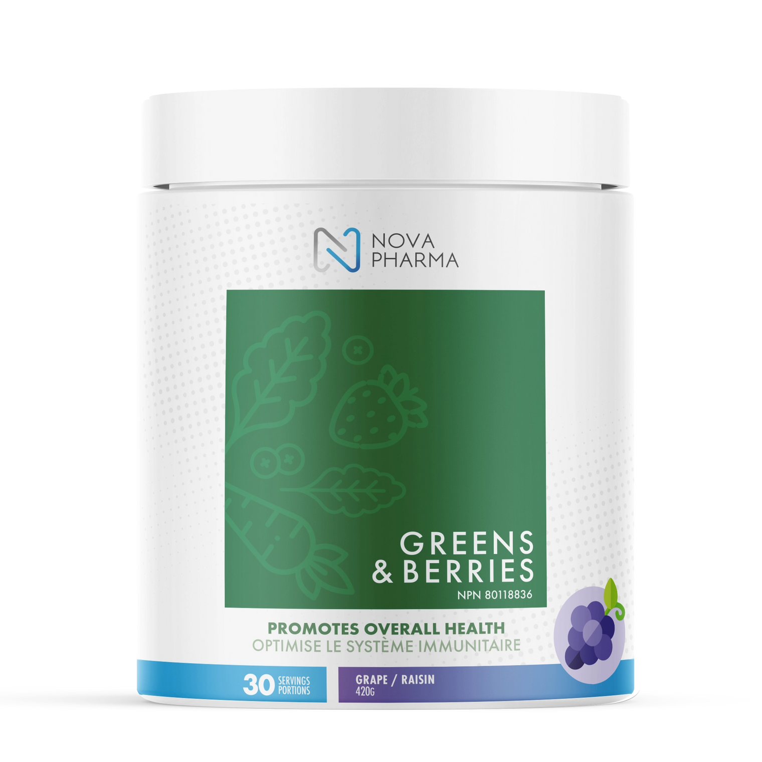 Nova Pharma - Greens & Berries, 30 portions