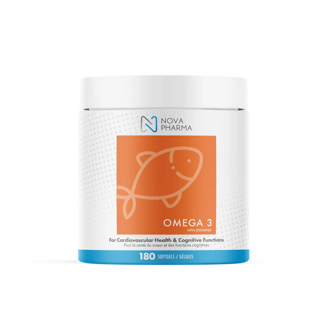 Nova Pharma Omega 3 supplement container