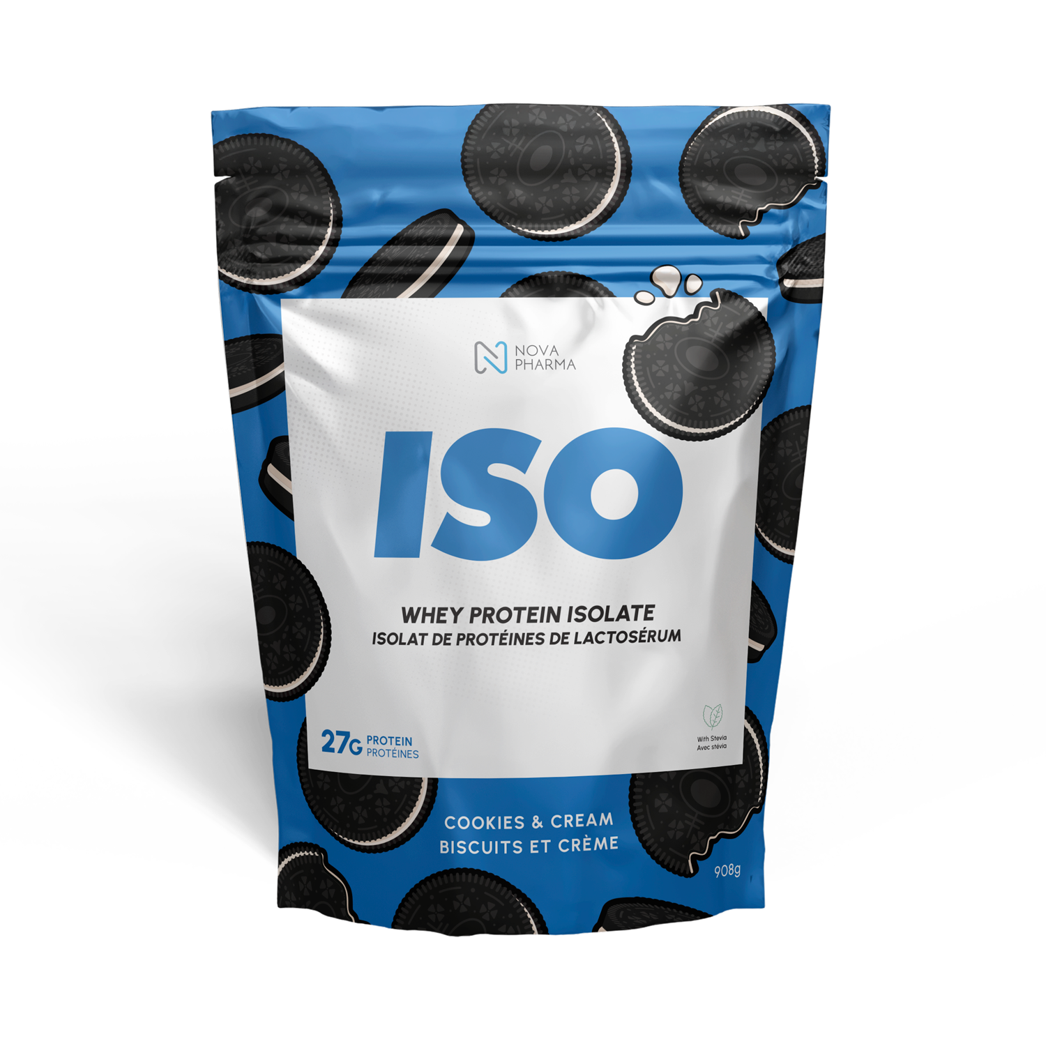 Cookies & Cream ISO Whey Protein 908g by Nova Pharma