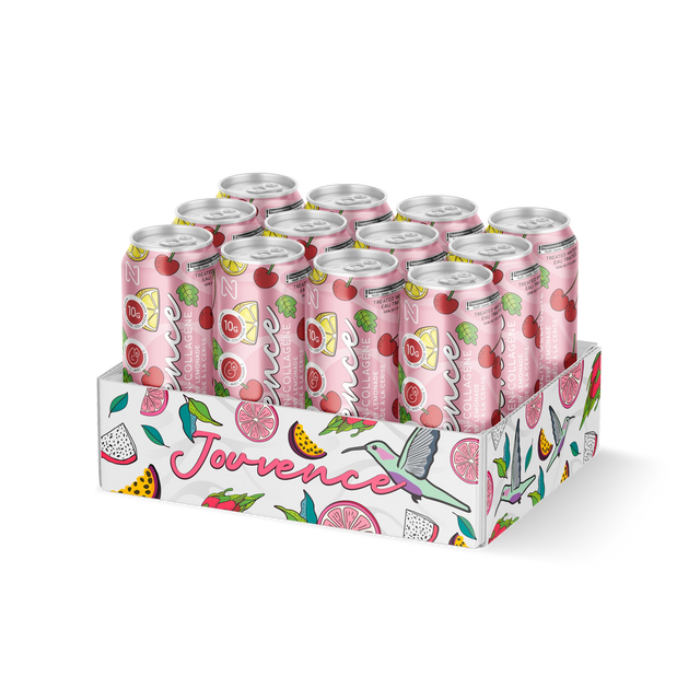 Jouvence 12 pack cherry lemonade, ready to drink marine collagen by Nova Pharma
