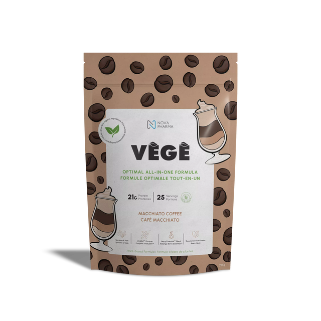 Vege, optimal all-in-one formula plant-based macchiato coffee protein Nova Pharma