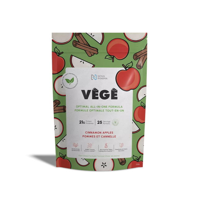Vege, optimal all-in-one formula plant-based cinnamon apples protein Nova Pharma